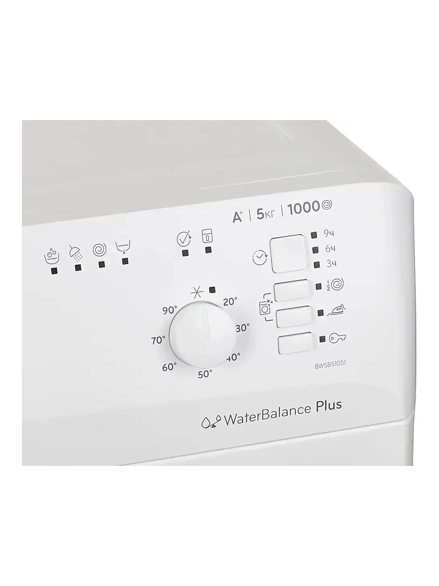Стиральная машина Indesit BWSB 51051 (43см / 5кг / 1000об / Water Balance Plus / Push&Go / А)