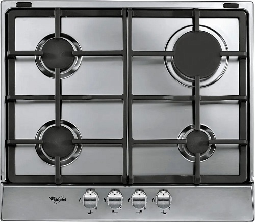Поверхность газовая Whirlpool AKR 361 IX (Нерж.сталь / 4 конфорки / Чугунные решетки / Газ контроль)
