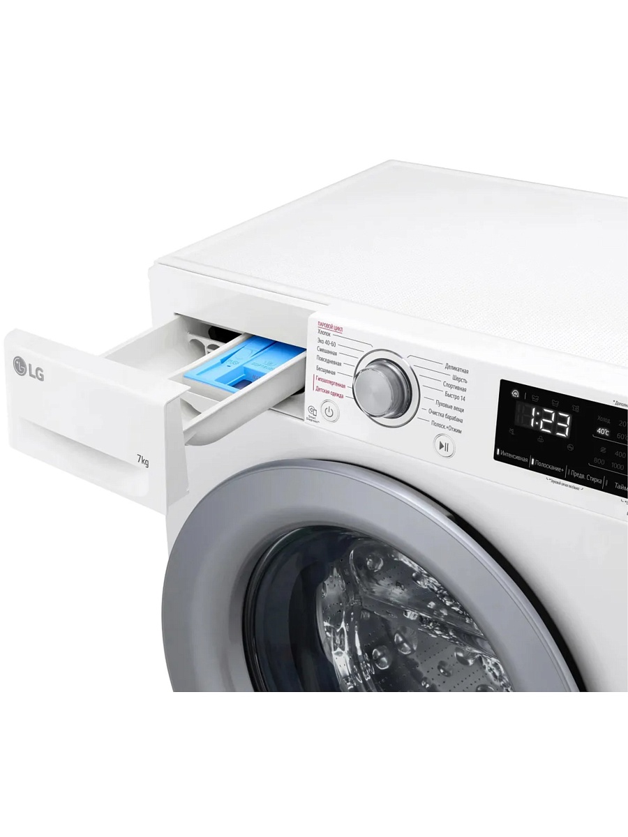 Стиральная машина LG F2V3HS4W (47,5см / 7кг / 1200об / пар / Tub Clean / Inverter Direct Drive / A)-4