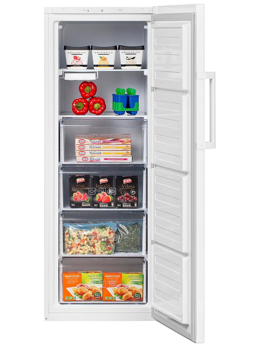 Морозильная камера Beko RFSK215T01W (Объем - 215 л / Высота - 150 см / А / Белый / статическая система)