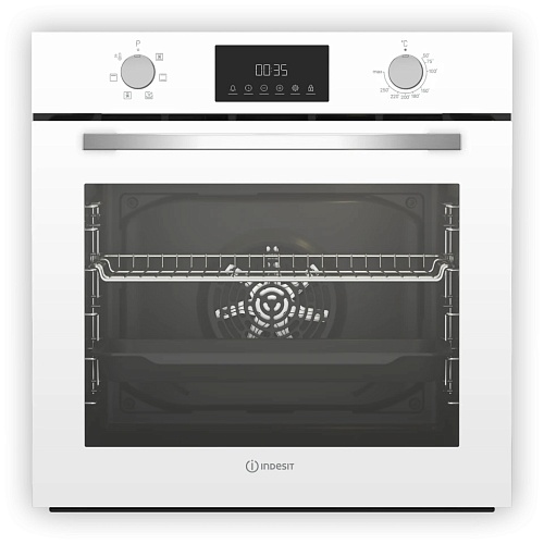Духовой шкаф Indesit IFE 3644 J WH (72 л / до 280 °C / Белый / Паровая очистка / Гриль / Съемные направляющие / А)-0