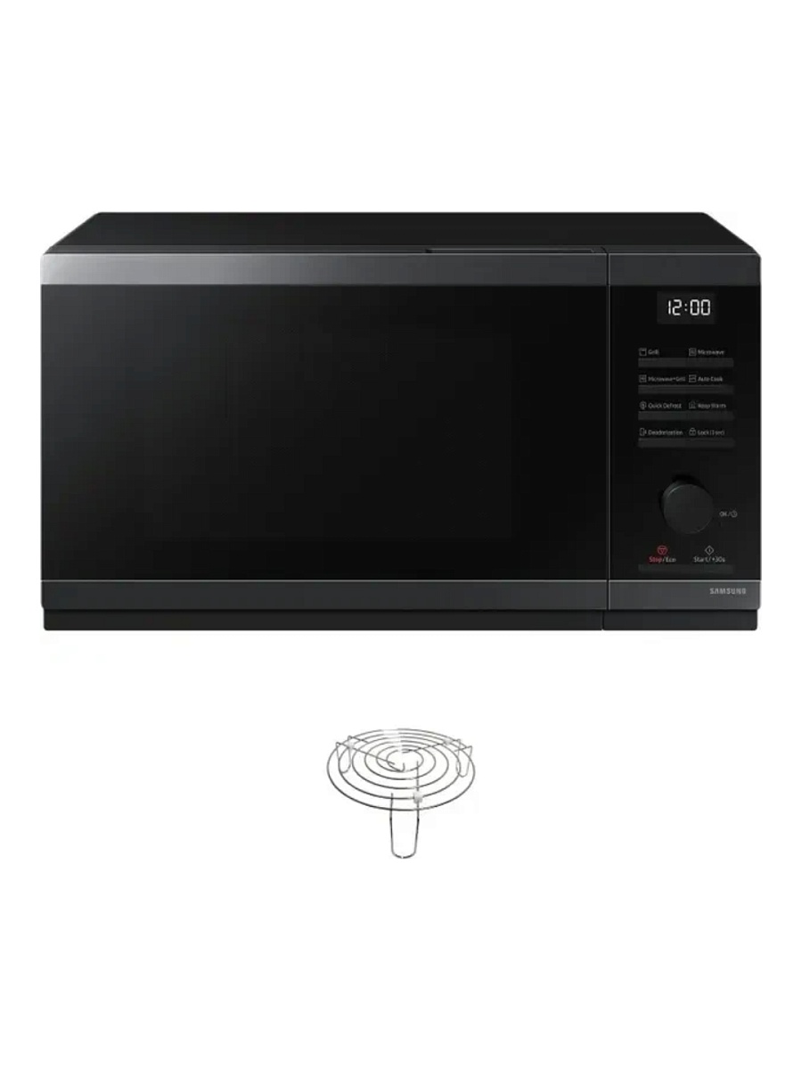 Микроволновая печь Samsung MG23DG4524AGE2 (23 л, 800 Вт, переключатели поворотный механизм, кнопки, гриль 1150 Вт, дисплей, черный)