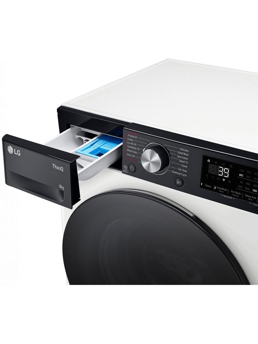 Стиральная машина LG F2WR708S2H (47.5см / 8кг / 1200об / пар / добавление белья / AI DD ™ / TurboWash™ 360˚ / Wi-Fi / Inverter Direct Drive / A+++)-0