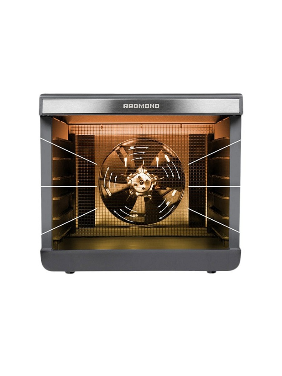 Сушилка для овощей и фруктов Redmond FD1105 (500 Вт, 35-70°C, 6 секций, регулировка температуры, дисплей, таймер)-3