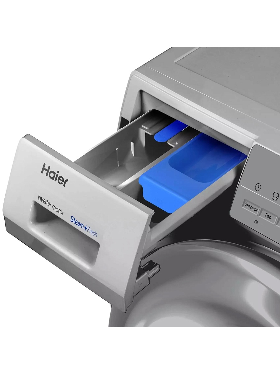 Стиральная машина Haier HW60-BP12929BSE (46 см / 6 кг / 1200об / пар / i-Refresh / Smart Dual Spray / Wi-Fi (Evo) / Invertor / A+++ / Серебро)