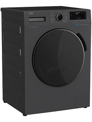 Стиральная машина Beko WSPE6H616A (44см / 6,5кг / 1200об / пар SteamCure™ / HomeWhiz®(Bluetooth) / Инверторный мотор ProSmart™ / Серебристый / A+++)-1