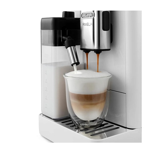 Кофемашина DeLonghi Rivelia EXAM440.55.W (кофе зерновой, молотый/ 1450 Вт/ 1.4 л/ автоматический капучинатор/ 13 напитков)-3