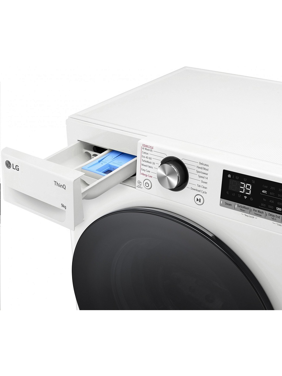 Стиральная машина LG F2WR709S2W (47.5см / 9кг / 1200об / пар / добавление белья / AI DD ™ / TurboWash™ 360˚ / Wi-Fi / Inverter Direct Drive / A+++)-2