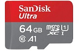 Память micro Secure Digital Card  64Gb class10 SanDisk 140MB/s Ultra UHS-I U3 [SDSQUAB-064G-GN6MN]