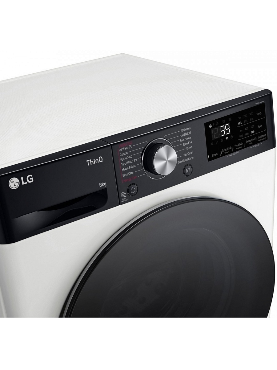 Стиральная машина LG F2WR708S2H (47.5см / 8кг / 1200об / пар / добавление белья / AI DD ™ / TurboWash™ 360˚ / Wi-Fi / Inverter Direct Drive / A+++)-6