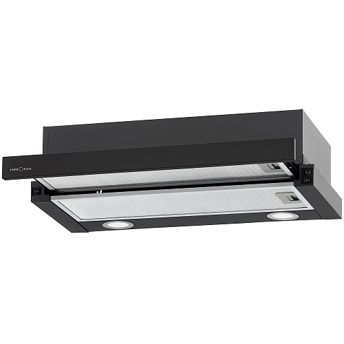 Вытяжка телескопическая KRONA KAMILLA T 600 BLACK (1000 м³/ч / 2*80 Вт / LED освещение 2x1,5 Вт / ширина - 59,7 см / черный / металл)