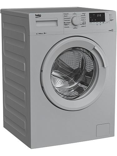 Стиральная машина Beko WSRE6512ZSS (41,5см / 6кг / 1000об / пар / A / Серебристый)-1