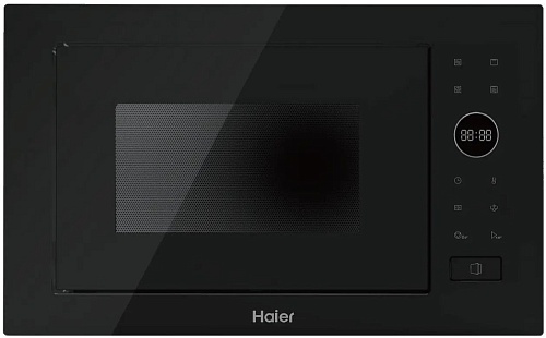 Микроволновая печь встраиваемая Haier HMX-BPG259B (Чёрная / 25 литров / ширина - 59,5 см / 900 Вт / Гриль 1260 Вт)