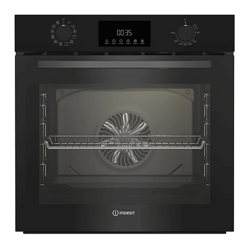 Духовой шкаф Indesit IBFTE 3844 BL (72 л / до 280 °C / Чёрный / Каталитическая очистка / Гриль / Съемные направляющие / А)-0