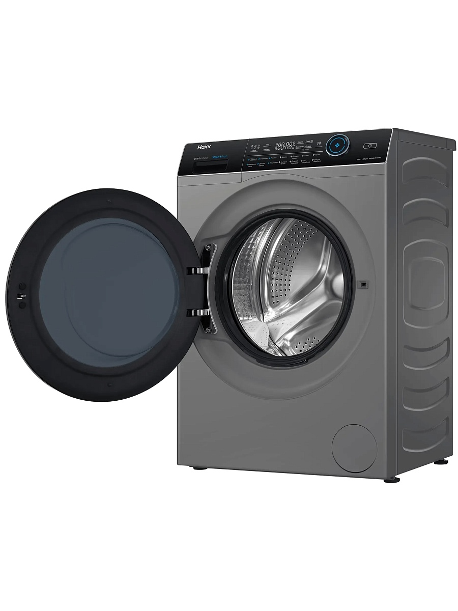 Стирально-сушильная машина Haier HWD80-BP14979S (53,5см / 8/5кг / 1400об / пар / Инверторный Двигатель / Серебро)