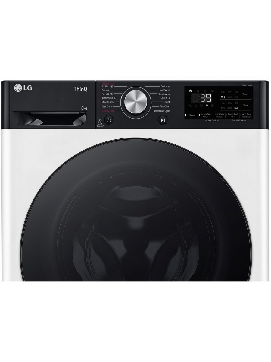 Стиральная машина LG F2WR708S2H (47.5см / 8кг / 1200об / пар / добавление белья / AI DD ™ / TurboWash™ 360˚ / Wi-Fi / Inverter Direct Drive / A+++)-7