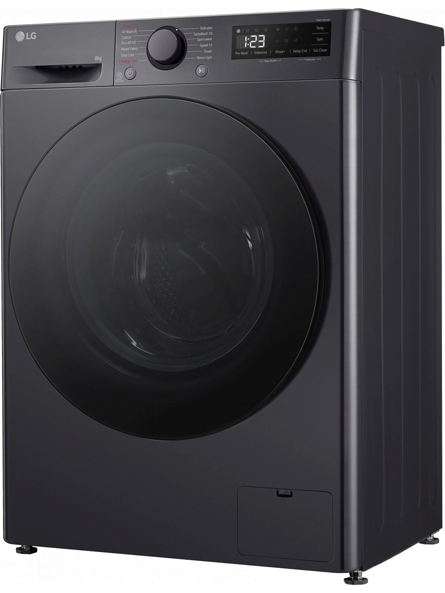 Стиральная машина LG F2WR508S2M (47.5см / 8кг / 1200об / пар / добавление белья / AI DD ™ / Smart Diagnosis / Inverter Direct Drive / A+++ / Чёрная)-1