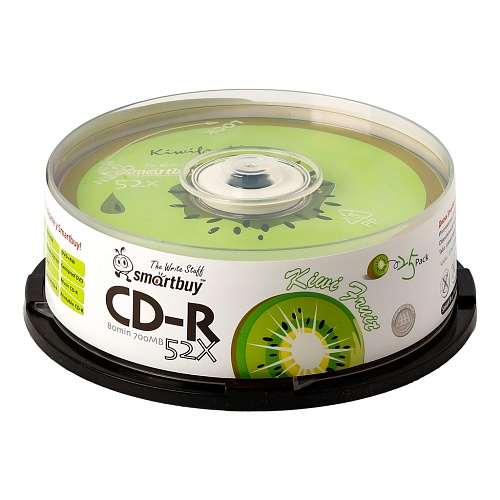 Диск CD-R Smartbuy 700 Mb, 52x, Fresh-Kiwifruit CB-25 (BOX25)-0