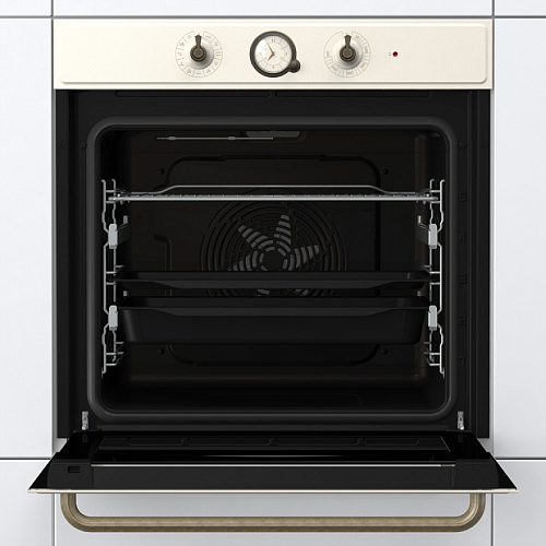 Духовой шкаф Gorenje BO6735CLI (Classico / 77 л / до 300 °C / Бежевый, металл / AquaClean / PerfectGrill / телескопические направляющие (x2) / А)-1