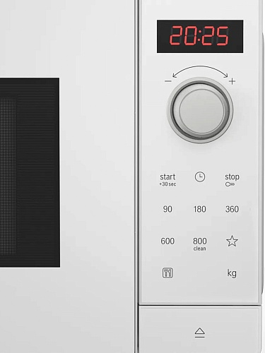 Микроволновая печь BOSCH FFL023MW0 (20 л, 800 Вт, переключатели поворотный механизм, сенсор, дисплей, белый)-1