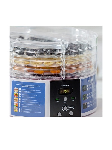 Сушилка для овощей Zelmer ZFD1005 (520 Вт, 40-70°C, 4 секций, регулировка температуры, дисплей, таймер)-3
