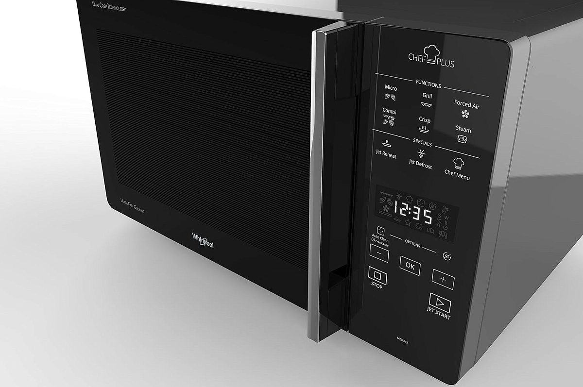 Микроволновая печь Whirlpool MCP 349 SL (25 л, 800 Вт, переключатели сенсор, дисплей, гриль 900 Вт, серебристый/черный)