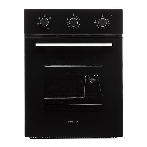 Духовой шкаф KRONA CORRENTE 45 BL (Узкий, 45 см / 47,5 л / до 260 °C / Чёрное стекло / Съемные направляющие / Вертел / Гриль / А)
