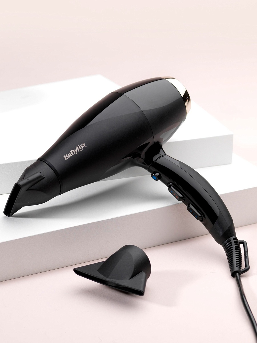 Фен BaByliss 6714E (полноразмерный / 2300 Вт / 2 режима / холодный воздух / генератор ионов / шнур - 2,8 м / AC-мотор)