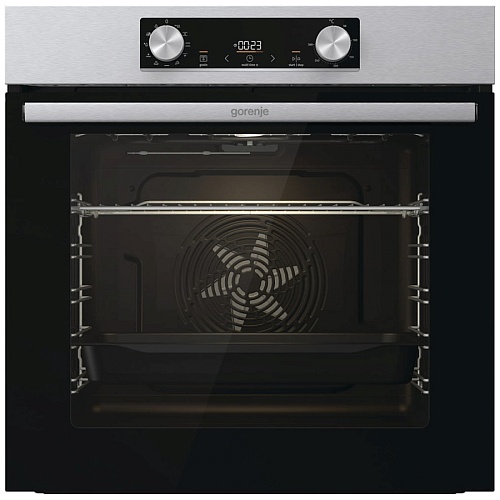Духовой шкаф Gorenje BO6735E02XK (Essential / 77 л / до 300 °C / Нерж. сталь, стекло / AquaClean / PerfectGrill / съемные направляющие / А / IconLED)-1