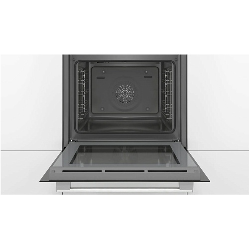 Духовой шкаф Bosch HBA530BW0S (Serie2 / 71 л / до 275 °C / Белое стекло / Гриль / съемные направляющие / EcoClean (задняя стенка) / A)-3