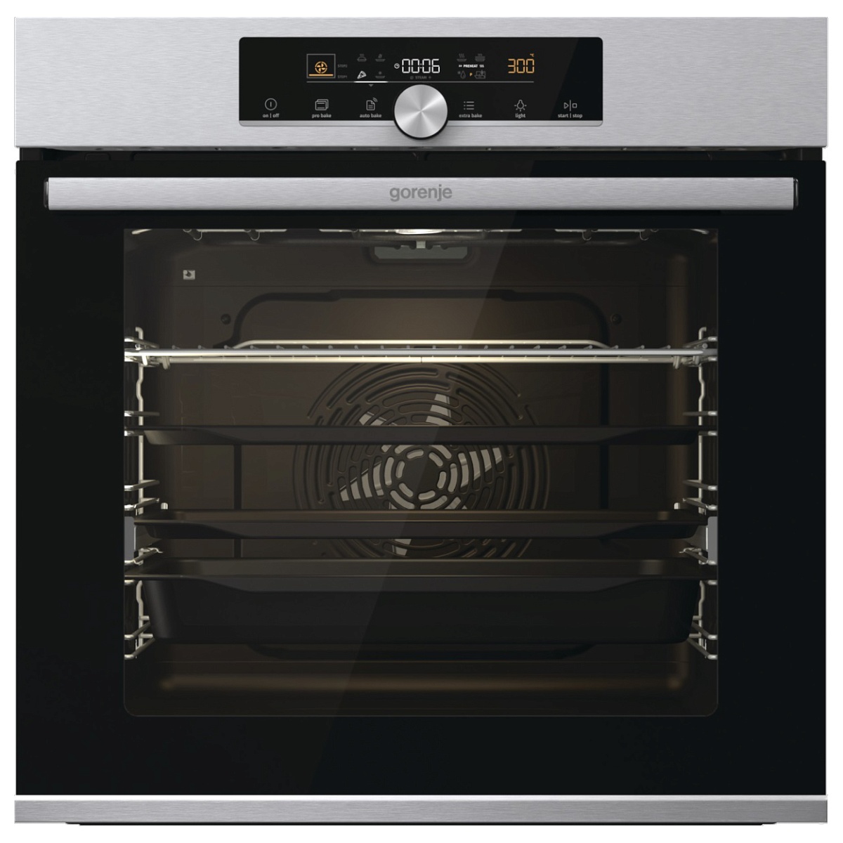 Духовой шкаф Gorenje BPS6747A06X (Advanced / нерж. / SilverMatte / IconLED+ / GentleBake / AirFry+ / AquaClean / WarmPlate / телескоп / пиролиз)