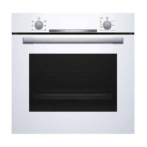 Духовой шкаф Bosch HBA530BW0S (Serie2 / 71 л / до 275 °C / Белое стекло / Гриль / съемные направляющие / EcoClean (задняя стенка) / A)-1