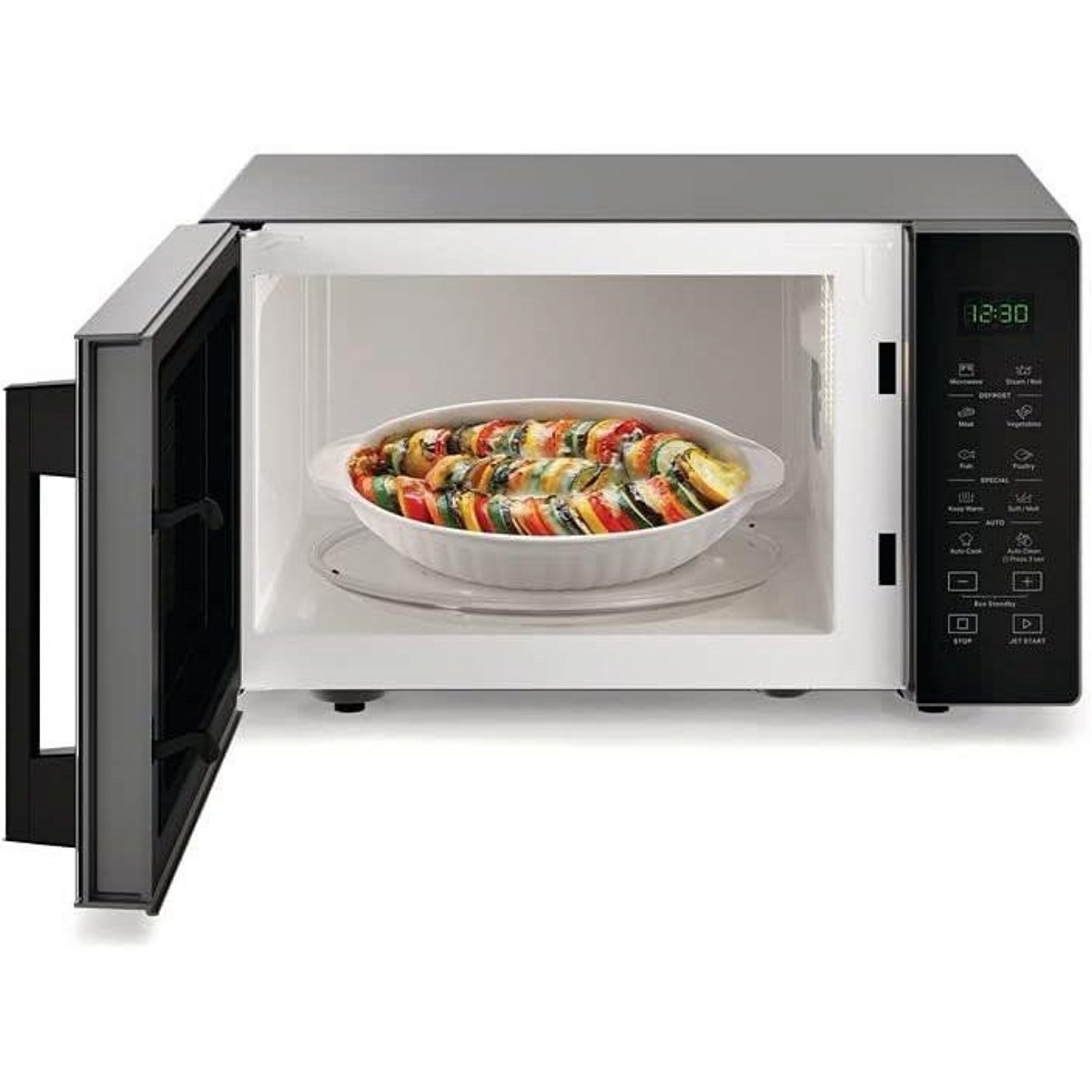 Микроволновая печь Whirlpool MWP 252 SB (25 л, 900 Вт, переключатели сенсор, дисплей, гриль, серебристый/черный)