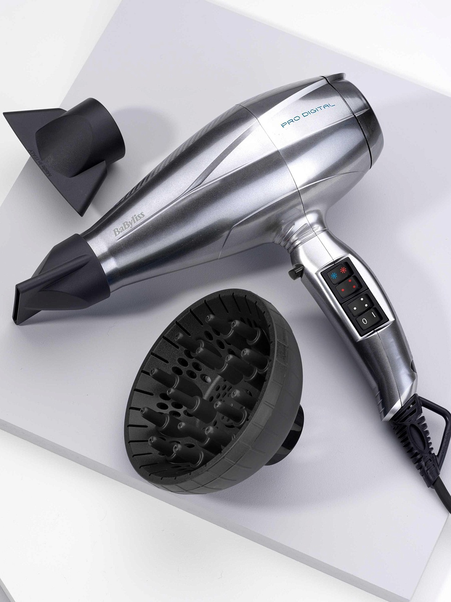 Фен BaByliss Pro Digital 6000E (2200 Вт / 3 режима / холодный воздух / шнур - 2,8 м / EC-мотор / диффузор)