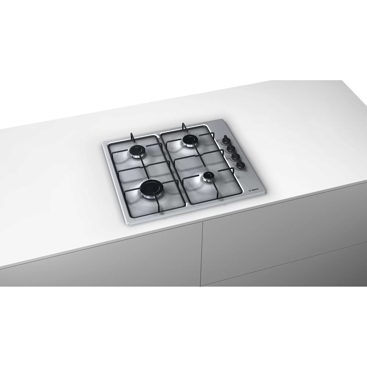 Поверхность газовая Bosch PBP6B5B80 (Serie2 / нерж / боковые переключатели)