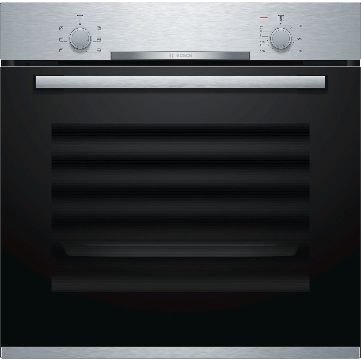 Духовой шкаф Bosch HBA530BS0S (Serie2 / 71 л / до 275 °C / Нерж. / Гриль / съемные направляющие / A)-0
