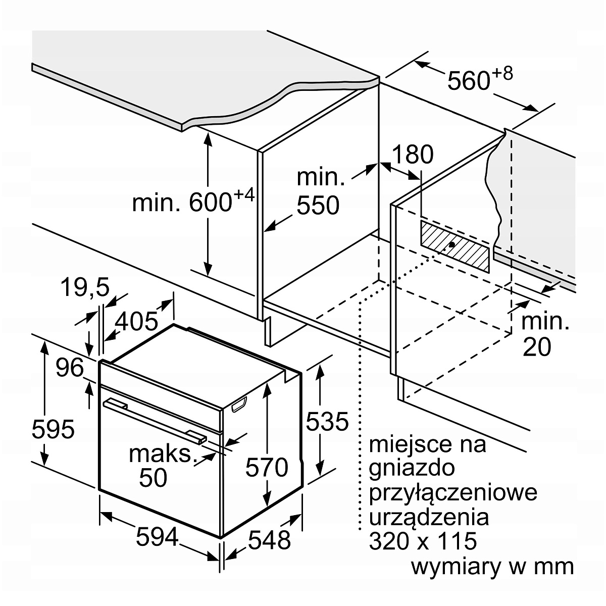 Духовой шкаф с добавлением пара Bosch HRA3340B0 (Serie 4 / 71 л / до 275 °C / Черное стекло / Гриль / Телескоп. напр. (x1) / A)-0