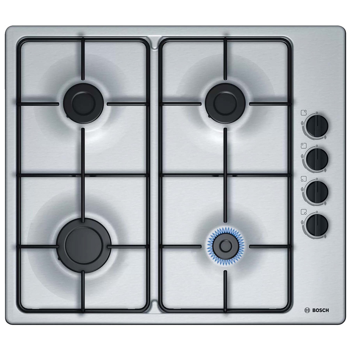 Поверхность газовая Bosch PBP6B5B80 (Serie2 / нерж / боковые переключатели)