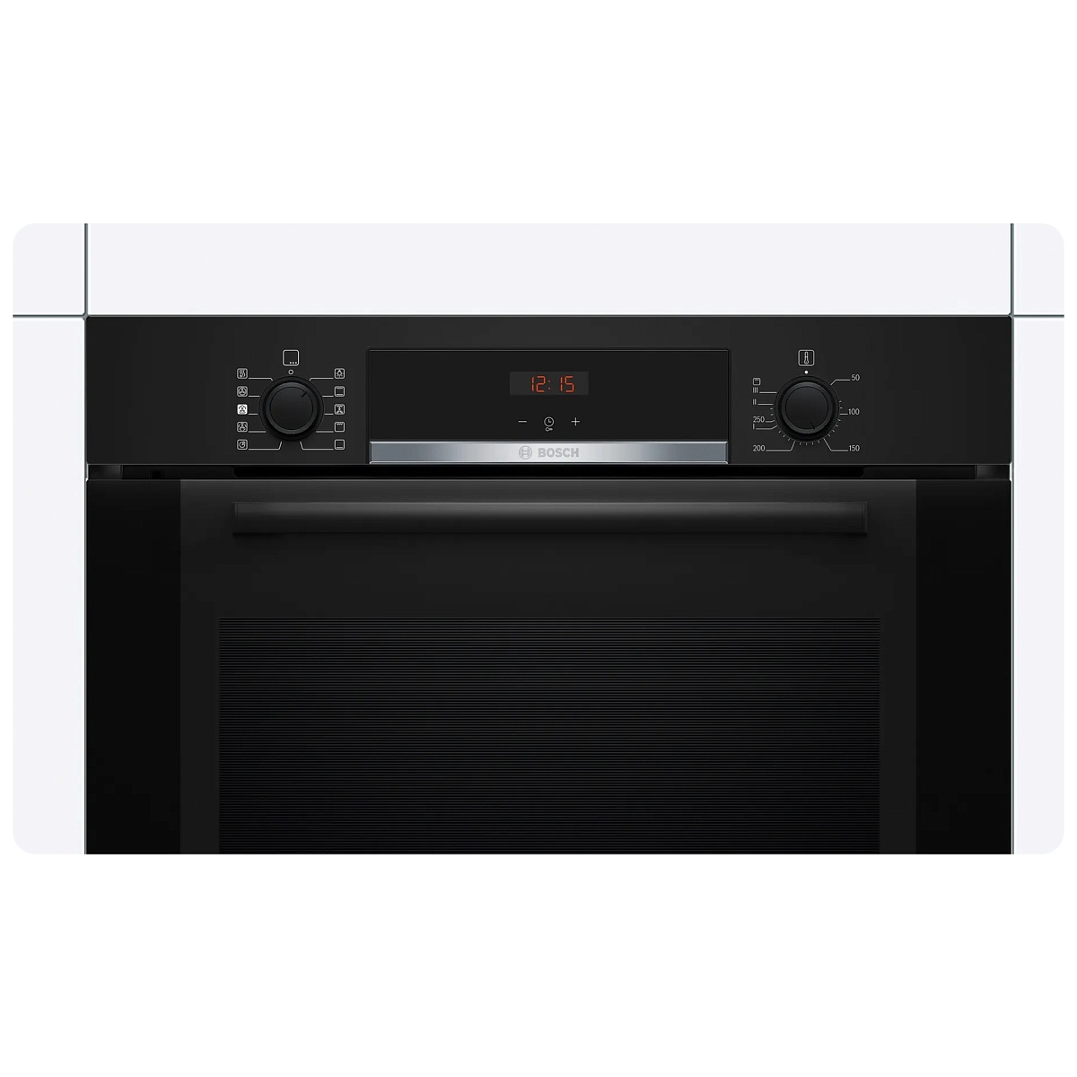 Духовой шкаф с добавлением пара Bosch HRA3340B0 (Serie 4 / 71 л / до 275 °C / Черное стекло / Гриль / Телескоп. напр. (x1) / A)-1