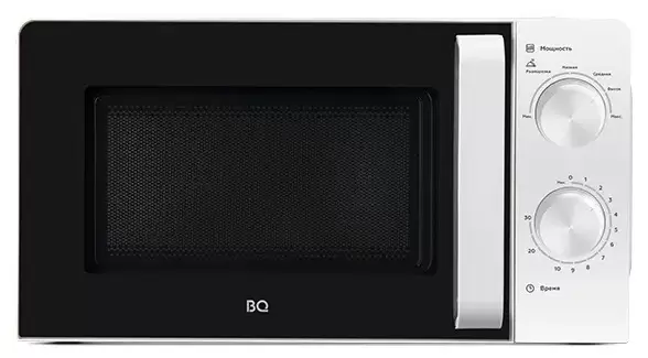 Микроволновая печь BQ MWO 20004SM/W (20 л, 700 Вт, переключатели поворотный механизм, белый, черный)