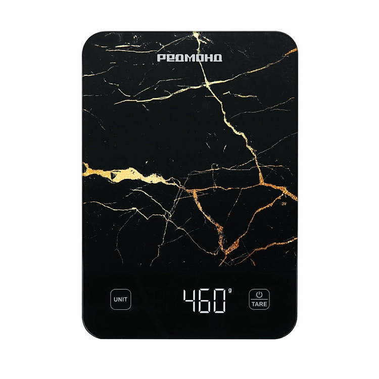 Весы кухонные Редмонд SK1800, чёрный мрамор (электронные/ платформа/ предел 10 кг/ точность 1 г/ тарокомпенсация)