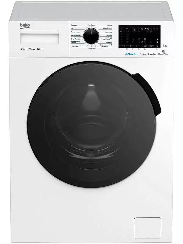 Стиральная машина Beko WSPE6H616W (44см / 6,5кг / 1200об / пар SteamCure™ / HomeWhiz®(Bluetooth) / Инверторный мотор ProSmart™ / A+++)