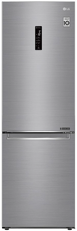 Холодильник LG GBB71PZDMN (Объем - 341 л / Высота - 186см / A+ / Серебристый / NoFrost / Smart Inverter™ / LG SmartThinQ™ / Wi-Fi)