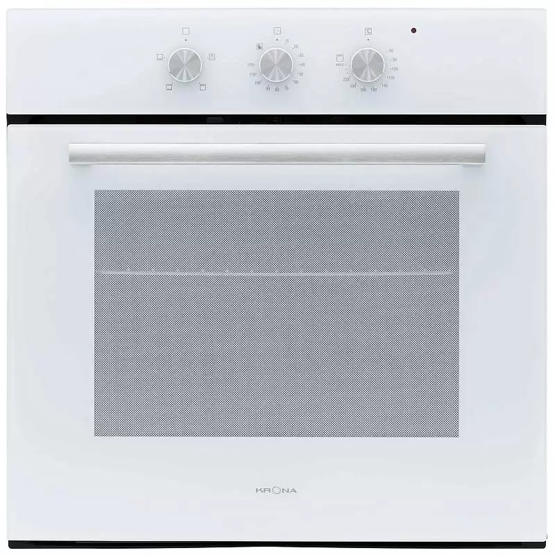 Духовой шкаф KRONA ESSENZA 60 WH G2 (68 л / до 260 °C / Белый / стекло / Традиционная очистка / Гриль / Рельефные направляющие / А)
