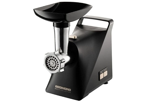 Мясорубка Redmond RMG-1244-6 (1340 Вт / 1.6 кг/мин / корпус - пластик / лоток - пластик / реверс / 5 насадок / чёрный)-0