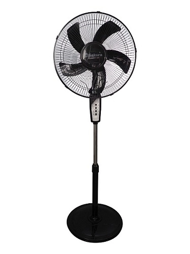 Вентилятор напольный Sakura SA-18BK ( 45 Вт / скоростей 3 / диаметр 40 см / пульт ДУ / таймер / тяжелая база / чёрный)-0