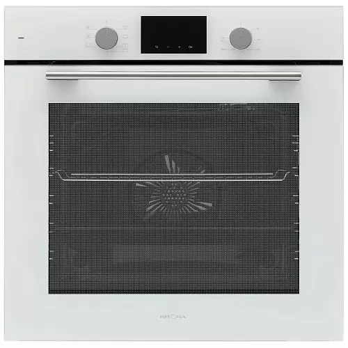 Духовой шкаф KRONA LEGENDE 60 WH (78 л / до 260 °C / Белое стекло / традиционная очистка / Боковые направляющие / А)-0
