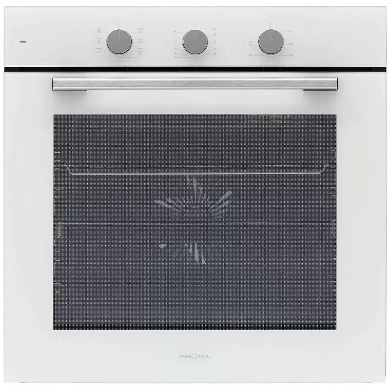 Духовой шкаф KRONA ALPHA 60 WH (78 л / до 260 °C / Белое стекло / Каталитич. очистка / Телескоп. направляющие(x1) / А)