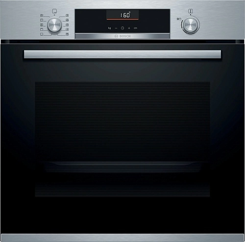 Духовой шкаф Bosch HBA5360S0 (Serie6 / 71 л / до 275 °C / Нерж.сталь + чёрное стекло / Гриль /Телескоп. напр.(x1) / EcoClean Direct (задняя стенка)/A)-0