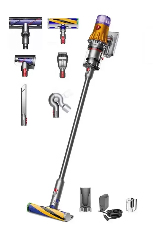 Пылесос Dyson V12 Detect Slim Absolute UK, yellow/nickel